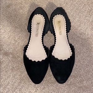 Black velvet flats